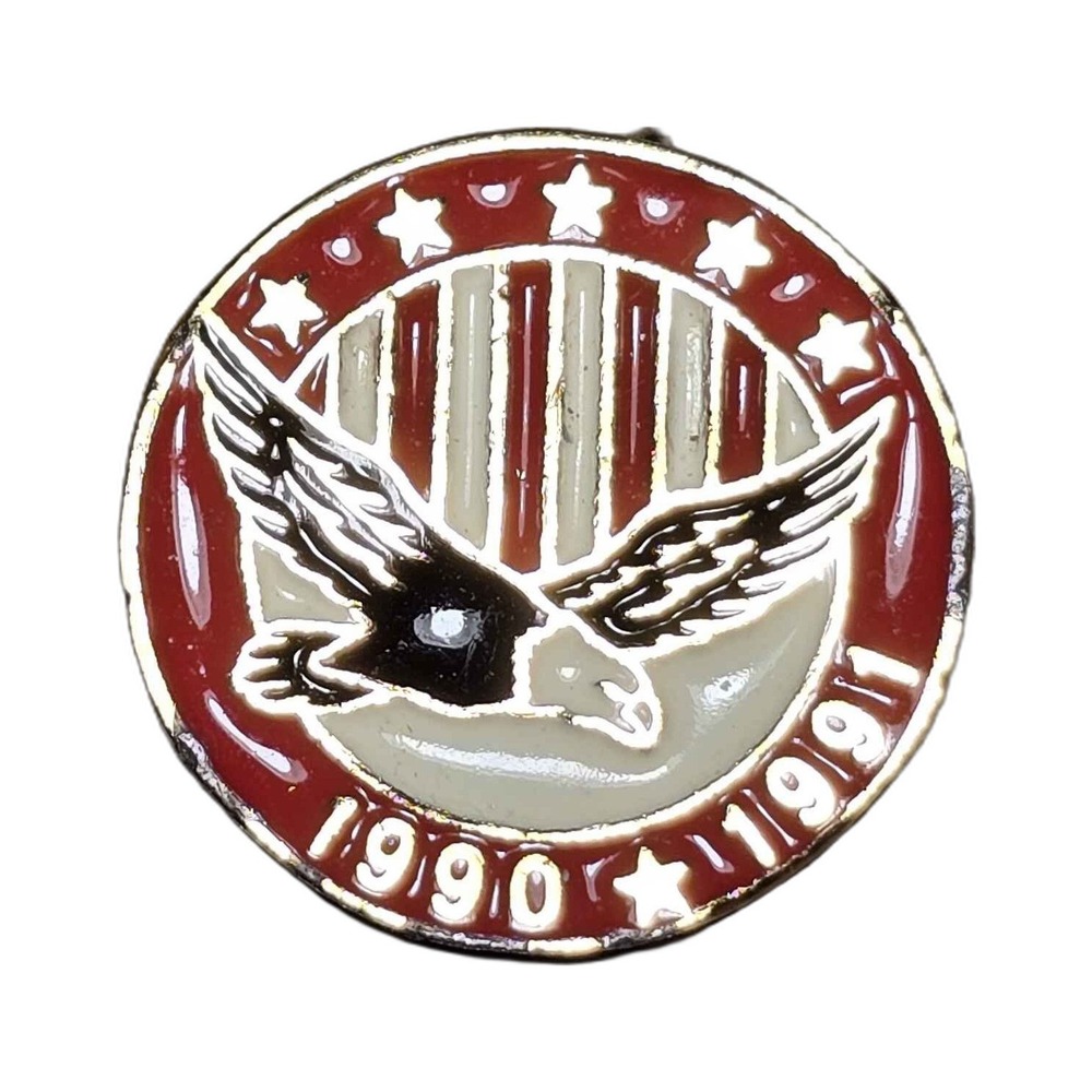 Vintage 1990 1991 Patriotic American Eagle Lapel Vest Hat Pin J2